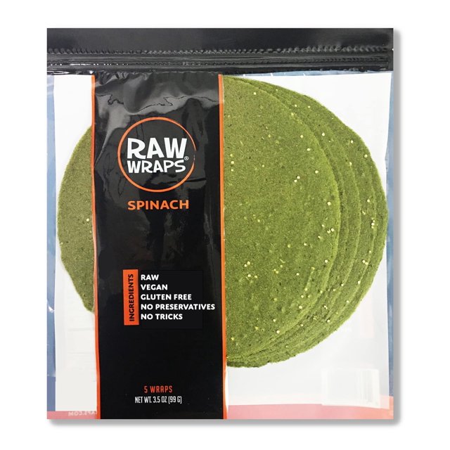 Raw Wraps, Gluten Free, MMF7 Paleo, Vegan, Keto Friendly Food, Shelf