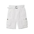 thumbnail image 1 of RAW X  Boy's Belted Twill Cargo Shorts, White, 12, 1 of 5
