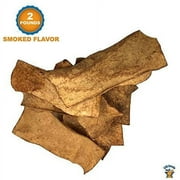 Raw hide Chips Smoked Flavor | 100% Natural Dog chews (2 Pounds) by 123 Treats