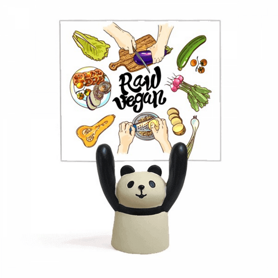 Raw vegan Vegetables Potato Tomato Memo Holder Cartoon Animal Panda Stand Decoration