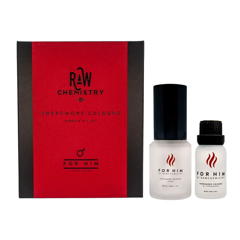 RawChemistry Pheromone Cologne Gift Set, for Him - Bold, Extra Strength  Formula 1 oz. and .5 oz/ 