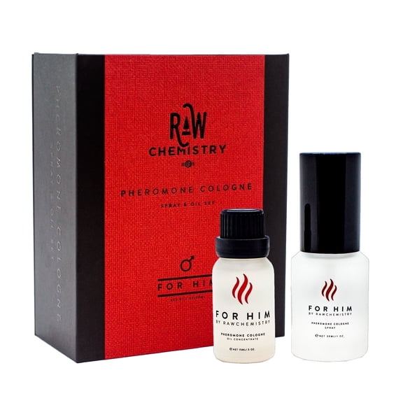 RawChemistry For Him Pheromone Infused Cologne Gift Set for Men, Mens Cologne with Pheromones, Raw Chemistry Fragrance for Him, 1.5 Fl Oz