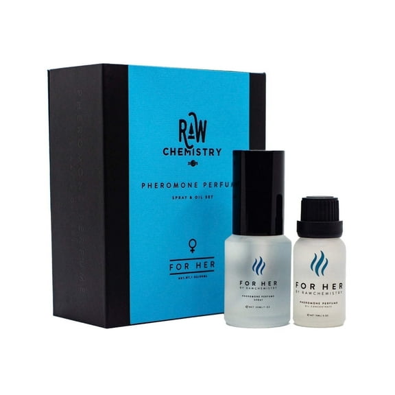 RawChemistry For Her Pheromone Infused Perfume Gift Set for Women, Womens Natural Perfume with Pheromones, Harmonious Floral Vanilla Scent, 1.5 Fl Oz