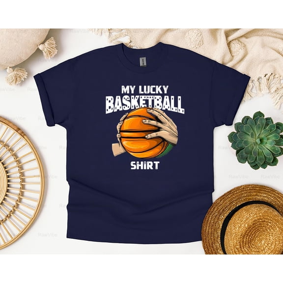 RawVibe45 My Lucky Basketball Funny Coach Graphic T-Shirt, SW, Hoodie - Superstitious Fan, for Unisex, up to size 5XL.
