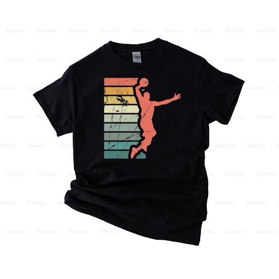 RawVibe46 Retro Basketball Coach Graphic T-Shirt, SW, Hoodie Design #183 Basket Style, for Unisex, up to size 5XL.