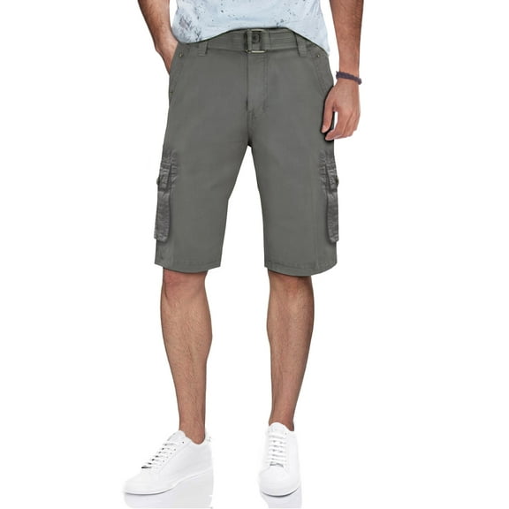 RawX Men's Belted Cargo Shorts With Double Snap Pockets