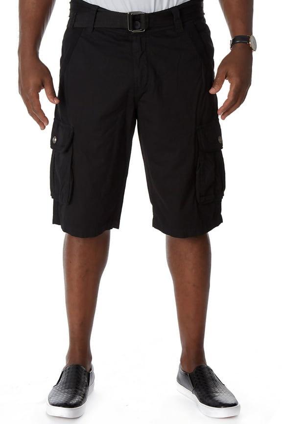 Men's Belted Twill Tape Cargo Shorts