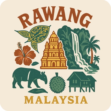 Rawang Malaysia Keepsakes Souvenir Vinyl Sticker – Destination Travel Keepsake Collectible (3-Inches Wide)