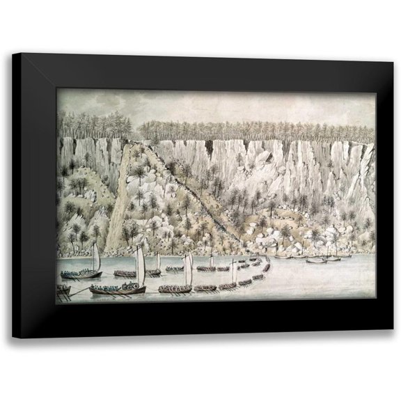 Rawdon, Lord 14x11 Black Modern Framed Museum Art Print Titled - Landing of The British Forces In The Jerseys