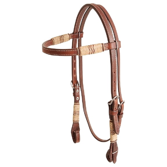 Rawhide Browband Headstall Double Trim