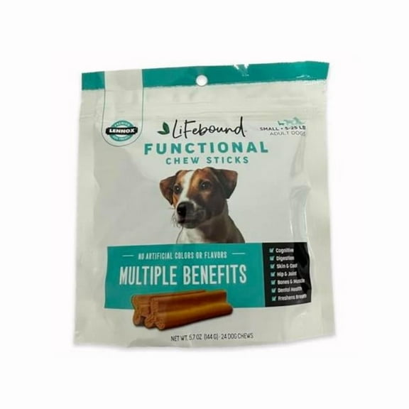 Rawhide Express 112346 5.7 oz Lennox Lifebound Functional Chew Sticks Dog Treats - Small