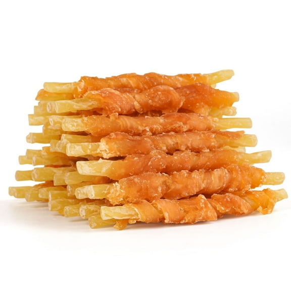 MON2SUN Chicken Wrapped Cod Sticks Rawhide Free Dog Treats for Small Dogs, 4.5-inch Snacks, 14 oz