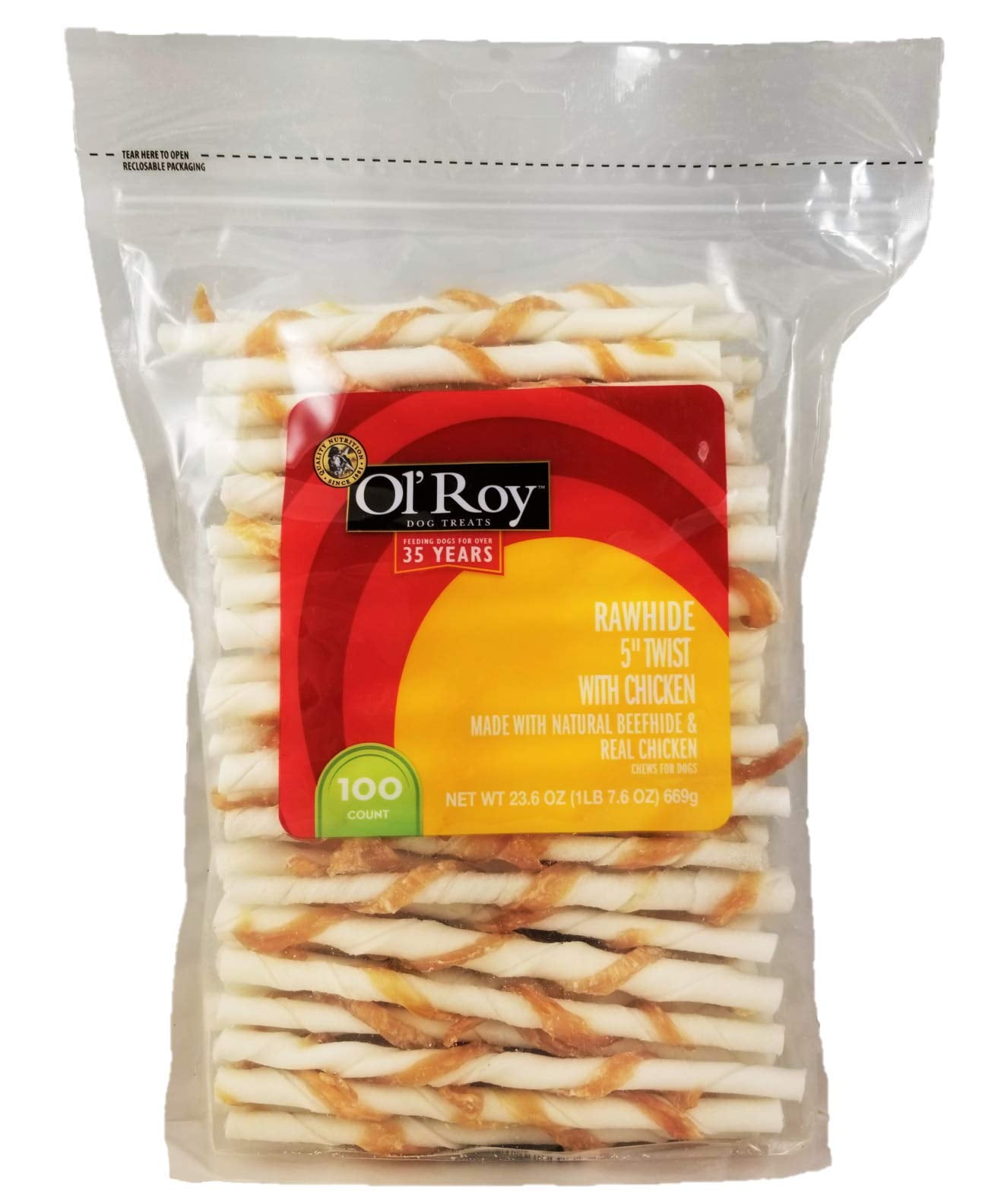 Rawhide with Chicken Twists DHF10 All Natural OlRoy Dog