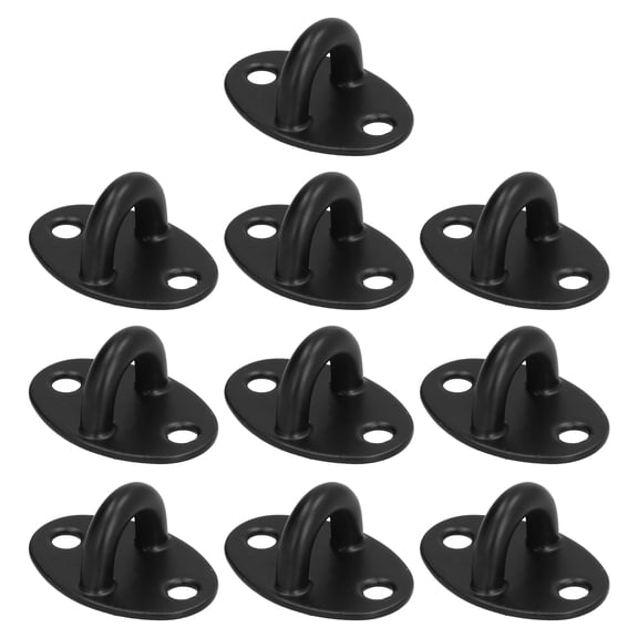 Rawiri 10 Pcs Eye Plate U Hook Stainless Steel Ceiling Hooks for Hanging Swings Chairs Hammocks Black Rawiri