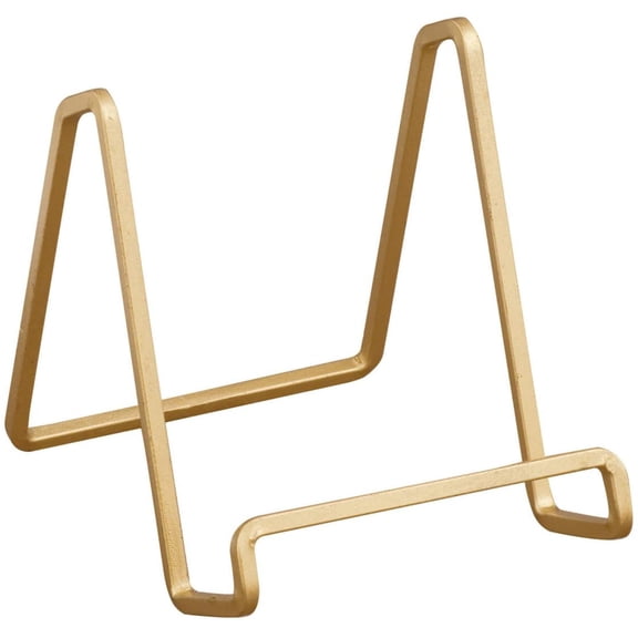 Rawiri 4 Inch Metal Gold Plated Square Wire Plate Stand Holder Easel Display for Cookbooks, Photos, Picture Frames, & Plates Rawiri