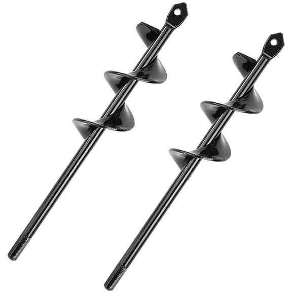 Rawiri Non-Slip Spiral Garden Auger Bits, 2 Pack, 1.6" x 9" for 3/8" Hex - Effortless Planting & Flower Hole Drill Set