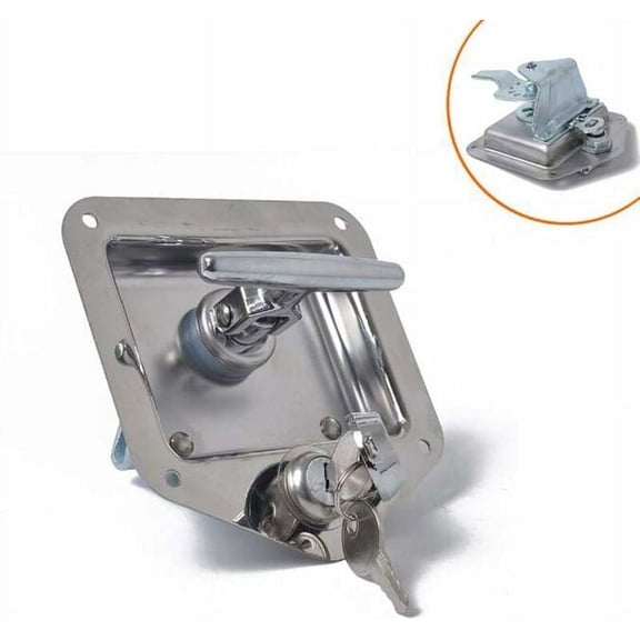 Rawiri Secure Tool Box & Door for Trailers, Campers, Trucks & Motorhomes Stainless Steel T-Shape RV Travel Lock