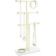 Rawiri White & Gold Metal Jewelry Organizer Tree Golden Glamour