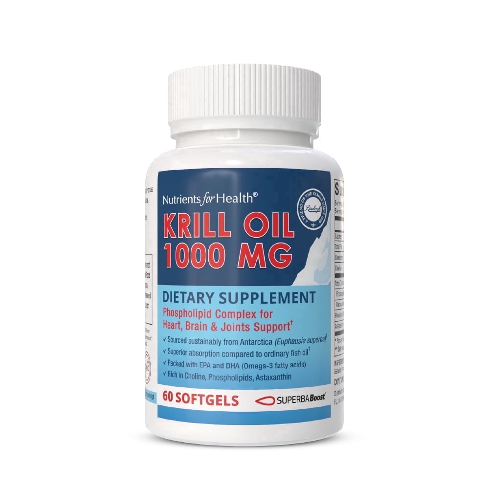 Rawleigh Superba Boost Krill Oil 1000 mg Softgels for Heart Brain & Joint Health, 60 Count