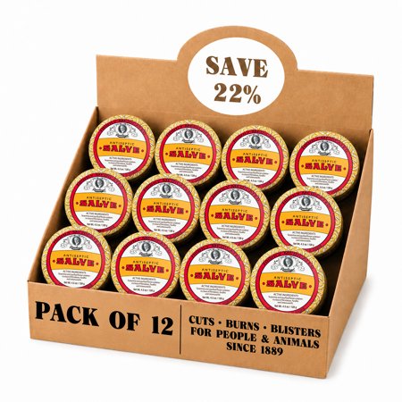Rawleigh Antiseptic Salve for First Aid, Minor Cuts & Wounds, 12 Big Tins of 4.5 oz