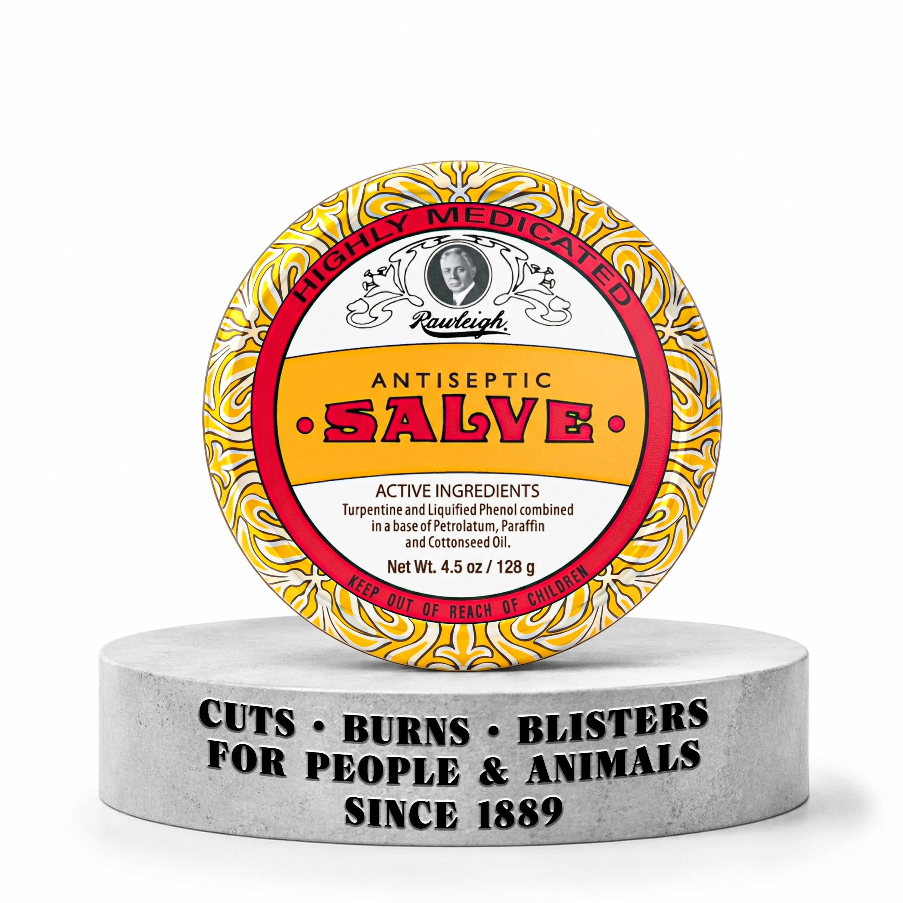 Rawleigh Antiseptic Salve for First Aid, Minor Cuts & Wounds, 1 Big Tin of 4.5 oz