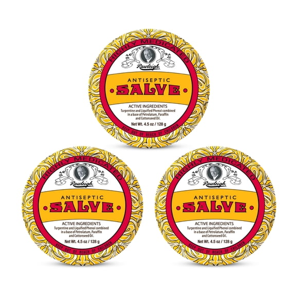 Rawleigh Antiseptic Salve Yellow Big Tin, 4.5 oz, 3 Count