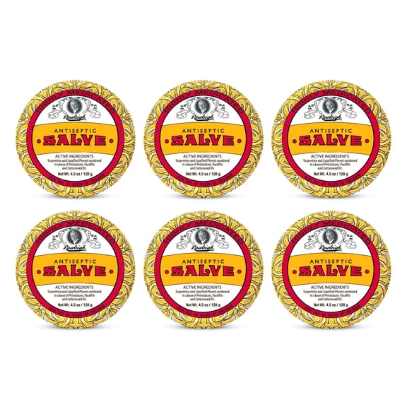 Rawleigh Antiseptic Salve Yellow Big Tin, 4.5 oz, 6 Count