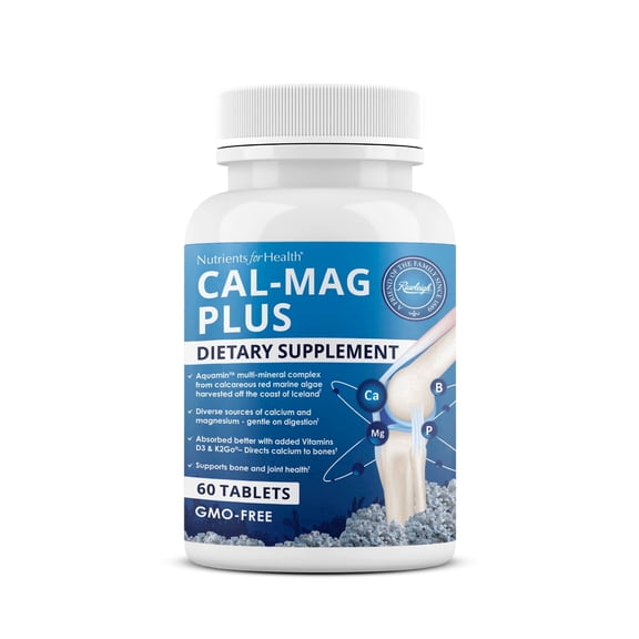 Rawleigh Cal-Mag Plus with Aquamin Calcium & Magnesium for Healthy Bones & Teeth, 60 Count