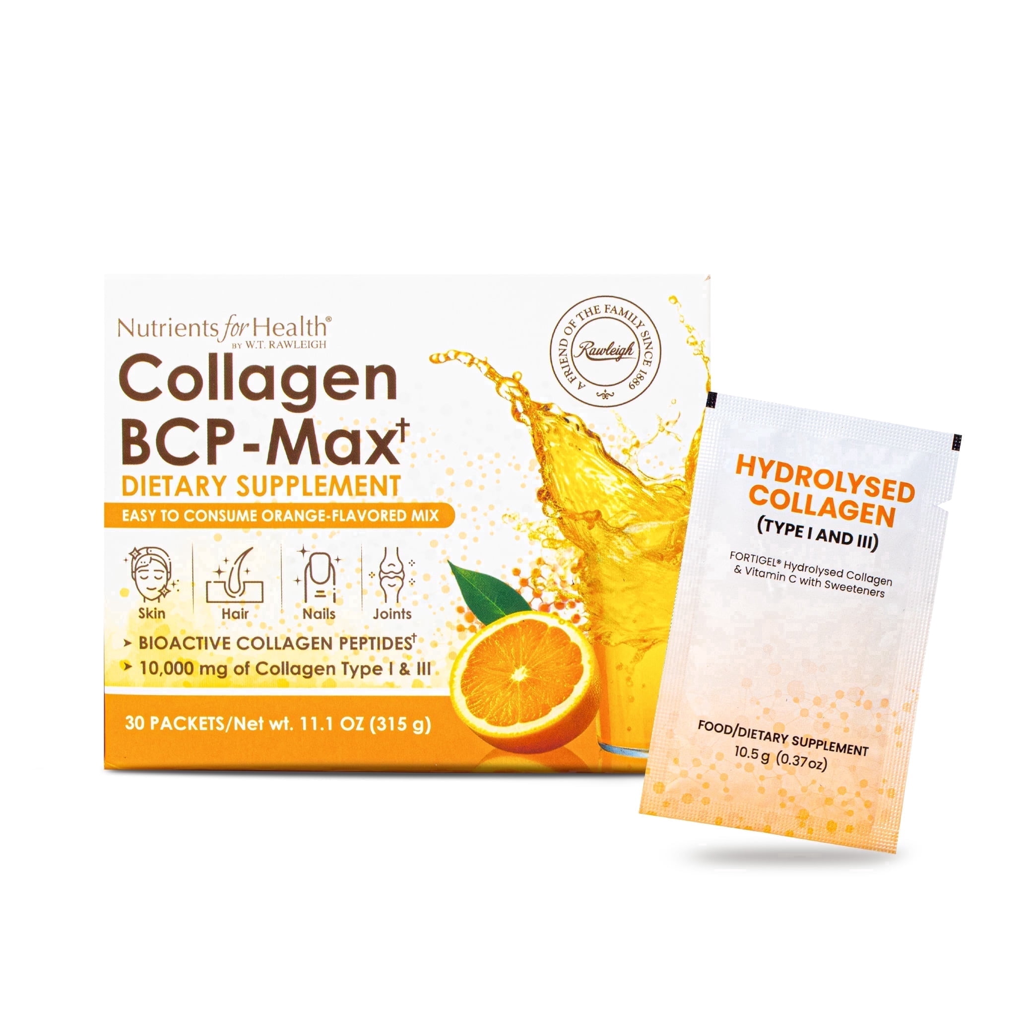 Rawleigh BCP-Max Bioactive Collagen Peptide Sachets for Skin & Joint Care, 30 Count