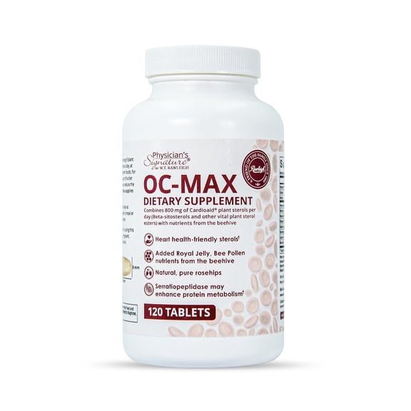Rawleigh OC-MAX: 120 Caplets - Healthy Cholesterol Levels with 800mg Plant Sterols (40% Beta-Sitosterol with Other Vital Sterols, Stanols, Phytosterols), Royal Jelly, Bee Pollen & Protease Enzymes