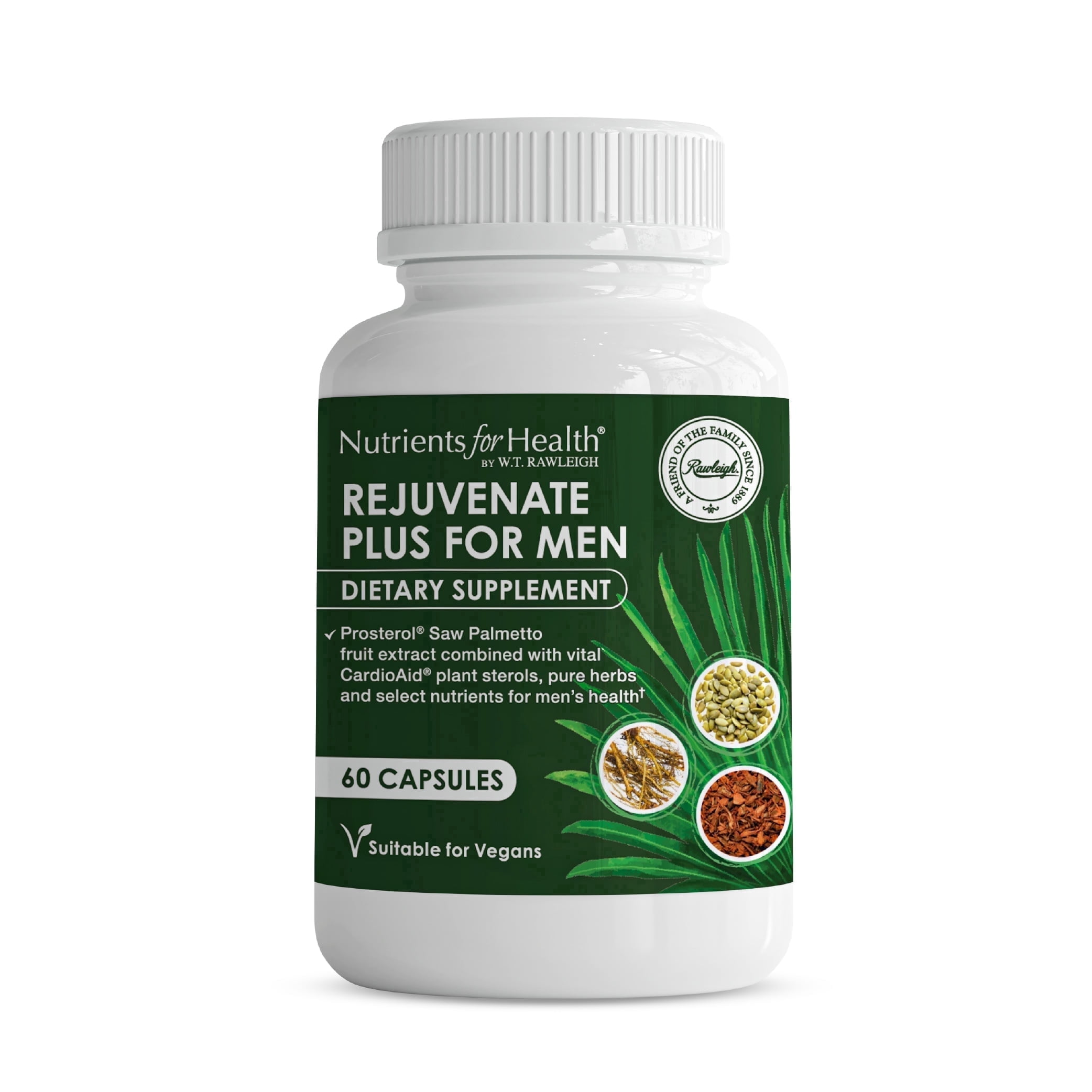 Rawleigh Rejuvenate Plus for Men Capsules with Saw Palmetto for Urinary Health, 60 Count