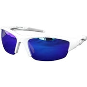 Rawlings 132 Adult Sport Shield Baseball Softball Sunglasses (White/Blue)