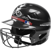 Rawlings 2022 Coolflo Molded Youth Batting Helmet With Face Guard, Black