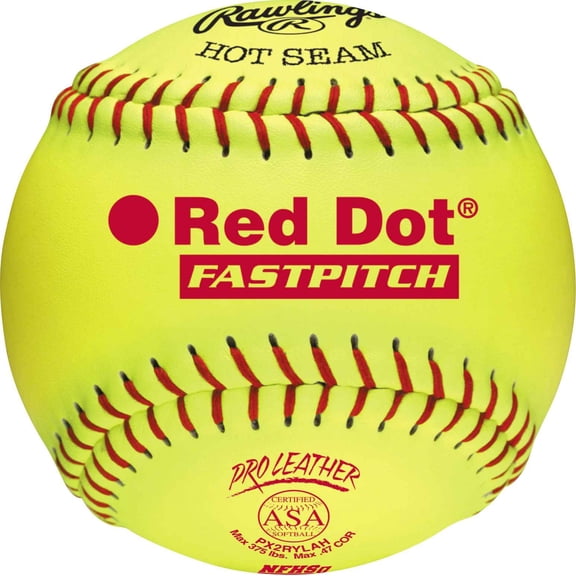 Rawlings ASA NFHS 12 inch Red Dot Leather Softballs