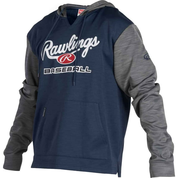 Rawlings Adult 2-Tone Long-Sleeve Fleece "Rawlings Baseball" Hoodie | Navy | MED