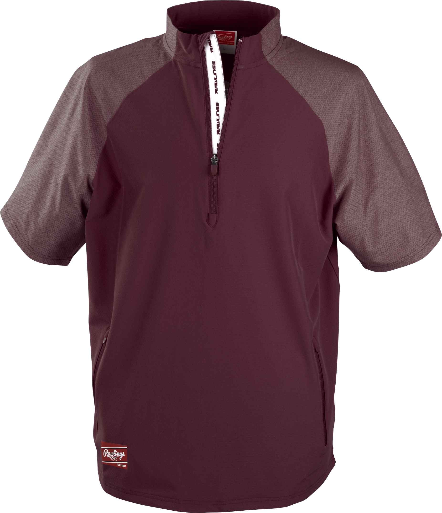 Rawlings Adult ColorSync Short Sleeve Cage Jacket Maroon 2XL