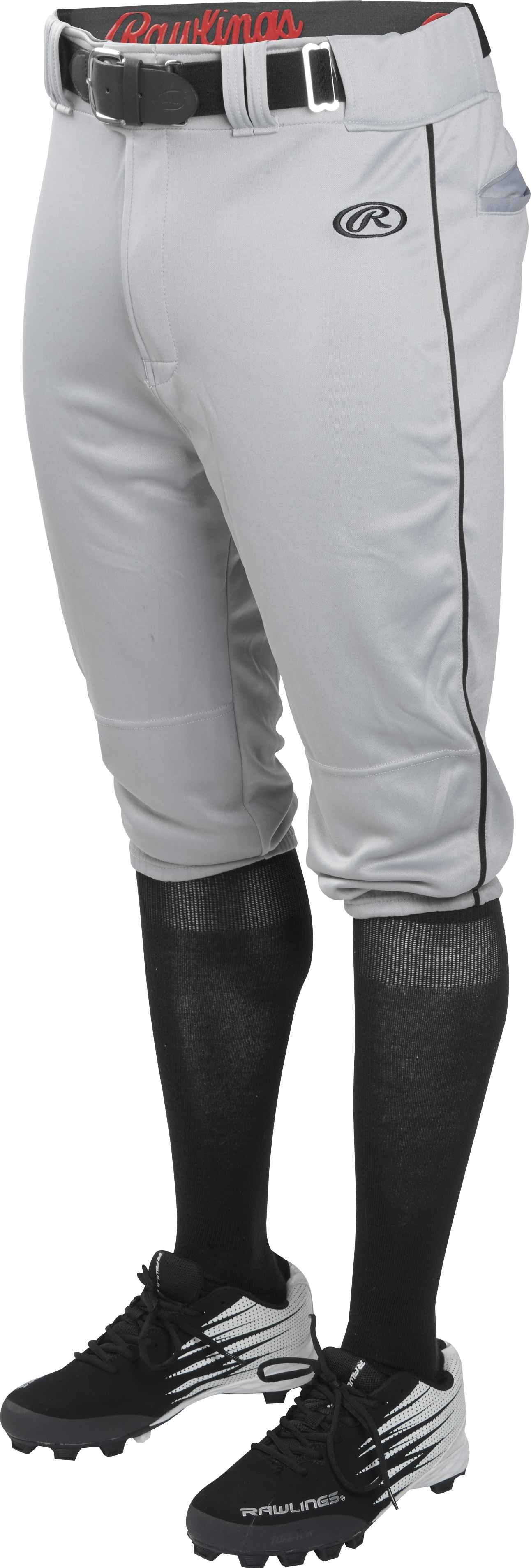 Rawlings Adult Launch 1/8 Piped Knicker Pant, White/Navy