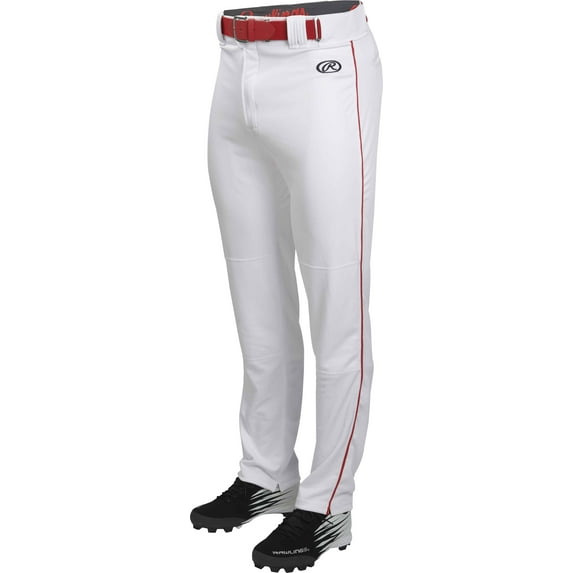 Rawlings Adult Launch 1/8" Piped Pant | White/Scarlet | SML