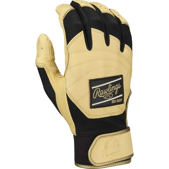 Rawlings Adult Pro Preferred Batting Gloves | Carmel/Black | X-Large