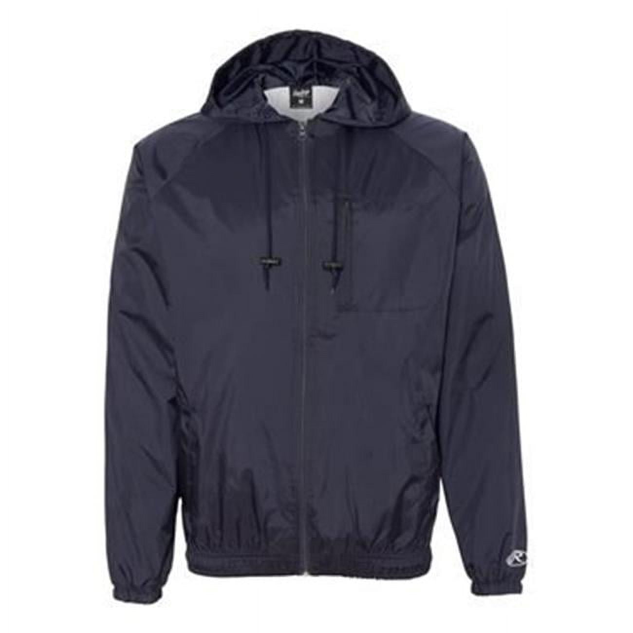 Adult Nylon Taffeta Hooded Coaches Jacket - NAVY - M - Walmart.com