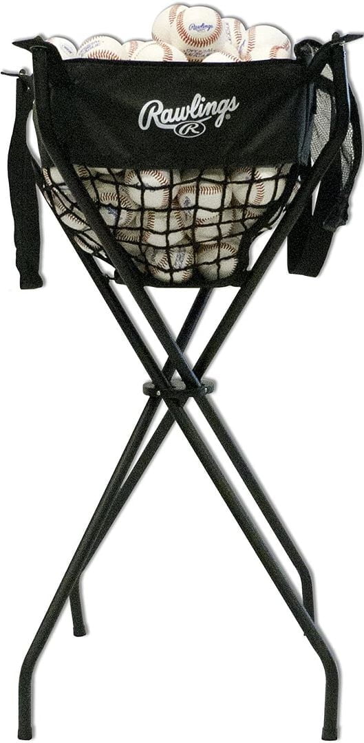 Black Heavy-Duty Softball/Baseball Caddy with Collapsible Frame