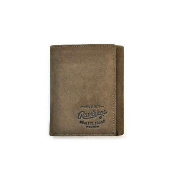 Rawlings Baseball Double Steal Tri-fold Leather Brown Wallet, RL141