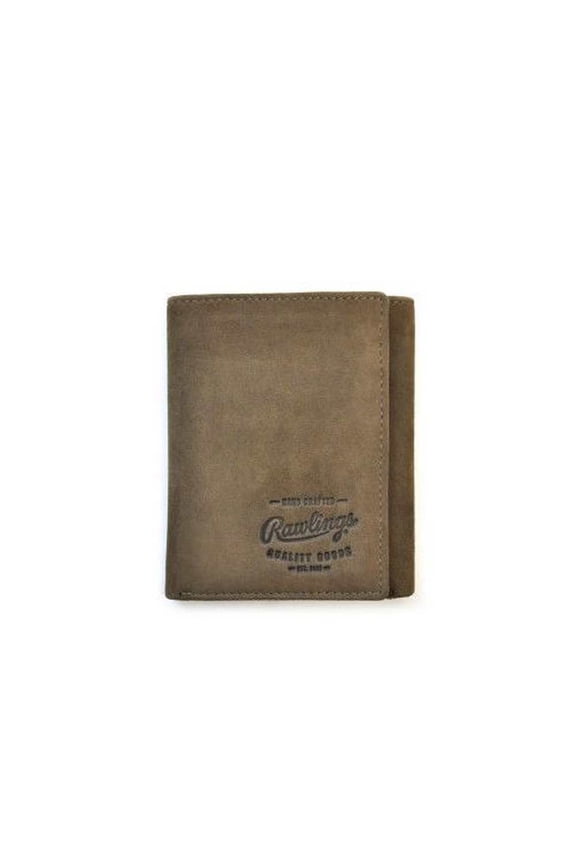 Baseball Double Steal Tri-fold Leather Brown Wallet, RL141