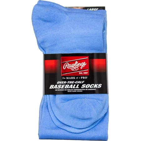 Rawlings Adult Over-The-Calf Baseball Socks - Small - Columbia Blue