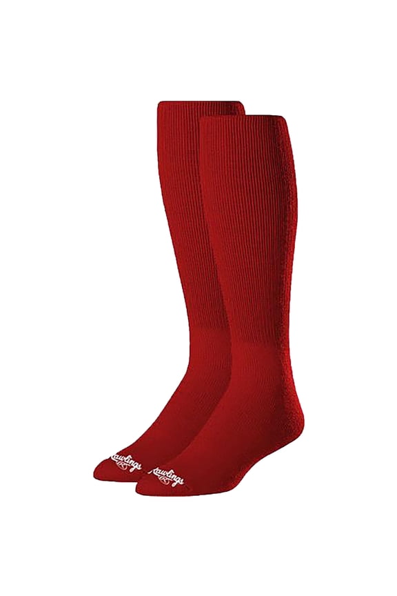 Adult Over-The-Calf Baseball Socks - Small - Scarlet Red
