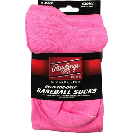 Rawlings Adult Over-The-Calf Baseball Socks - Small - Pink