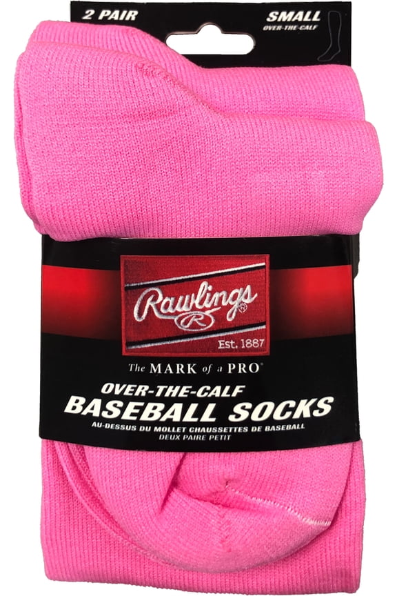 Adult Over-The-Calf Baseball Socks - Small - Pink