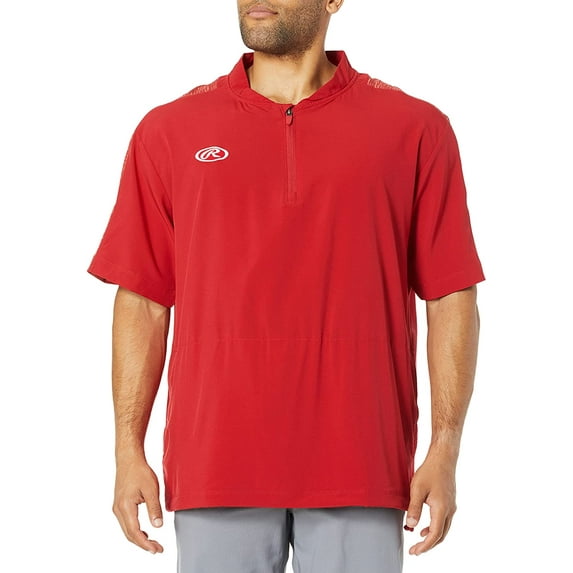 Rawlings Batting Practice Players Coaches Team Cage Jacket, Scarlet, Small