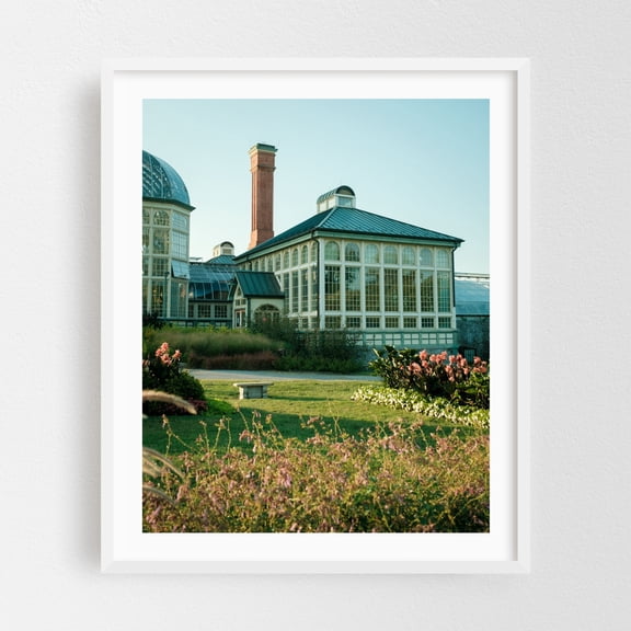 Rawlings Conservatory, Baltimore 01 - Baltimore Maryland Photography Architecture Garden Botanical Floral Scenic Vintage White Framed Wall Art Print 18 x 24 inches