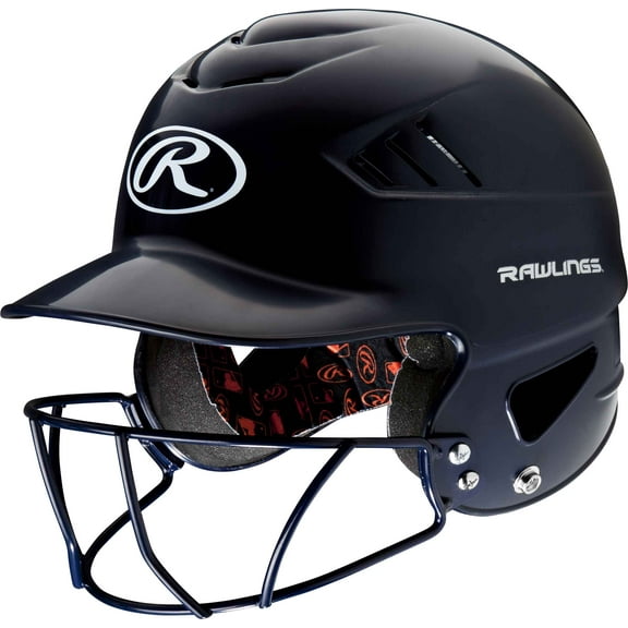 Rawlings Coolflo Batting Helmet with Facemask | Navy | Adult